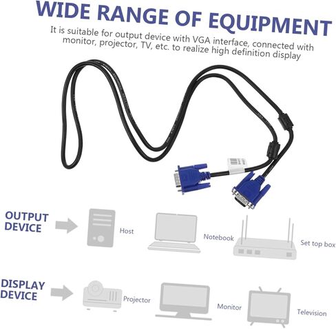 Artibetter 2pcs VGA كابل لجهاز الكمبيوتر المحمول مراقبة شاشة الشاشة مادة PE in Kuwait
