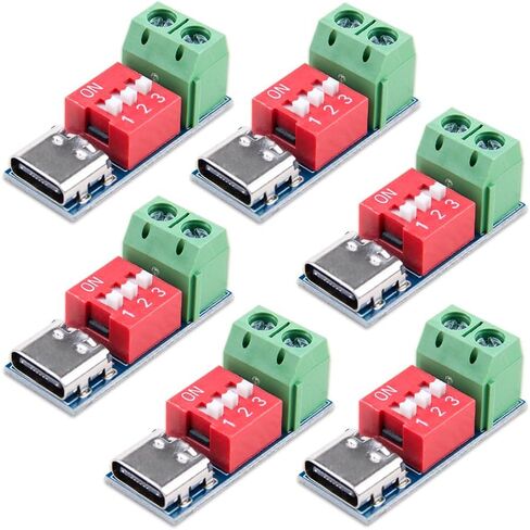 Zorza 6PCS USB-C Type-C PD Trigger QC Decoy لوحة شحن سريع وحدة تعزيز الطاقة 5-20V قابلة للتعديل in Saudi Arabia
