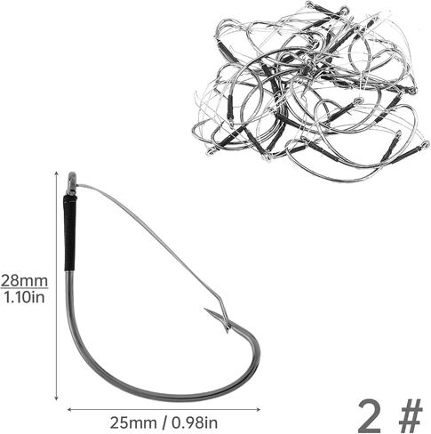 Conckyee 25 pcs خطافات غريبة منصة ، والأعشاب الضارة من Worm Hook Texas Rig Hooks لصيد الأسماك ، خطاف السمك خطاف خطاف لقطة للديدان البلاستيكية ، السحر الناعم in Kuwait