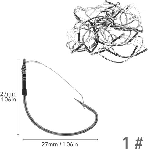 Conckyee 25 pcs خطافات غريبة منصة ، والأعشاب الضارة من Worm Hook Texas Rig Hooks لصيد الأسماك ، خطاف السمك خطاف خطاف لقطة للديدان البلاستيكية ، السحر الناعم in Kuwait
