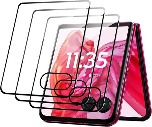 3 حزمة ل Motorola Moto Razr Plus 2024/Motorola Moto Razr+ 2024 شاشة واقي حماية الزجاج مقاوم 9H صلابة ، مقاومة للخدش ، ودية للحالة in Kuwait