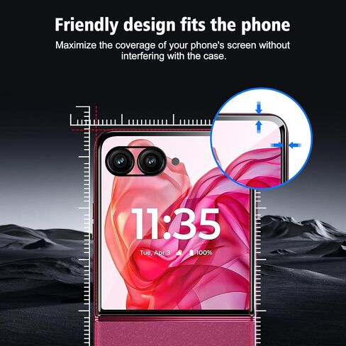 3 حزمة ل Motorola Moto Razr Plus 2024/Motorola Moto Razr+ 2024 شاشة واقي حماية الزجاج مقاوم 9H صلابة ، مقاومة للخدش ، ودية للحالة in Kuwait