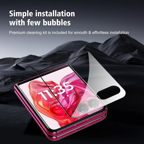 3 حزمة ل Motorola Moto Razr Plus 2024/Motorola Moto Razr+ 2024 شاشة واقي حماية الزجاج مقاوم 9H صلابة ، مقاومة للخدش ، ودية للحالة in Kuwait