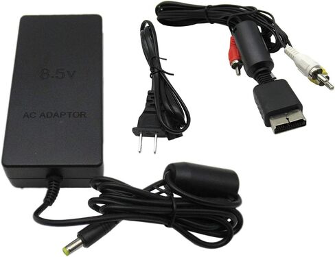 مزود طاقة محول AC 8.5V SCPH-70100 +AV كابل ل PS2 PS2 Slim PlayStation 2 PS2 in Saudi Arabia