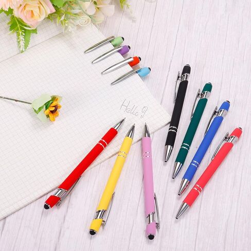 Generic 6 Pack 2 in 1 Metal Pen, Black Ink 1.0mm Medium Point Stylus Pen for Touch Screens, Orange in Saudi Arabia