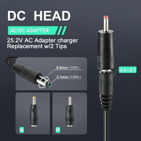25.2V-1A AC/DC محول طاقة مسدس التدليك ، مناسب لـ Fitpulse ، Chirogun ، Darkiron ، Kamu Massage Puns ، إلخ. in Saudi Arabia