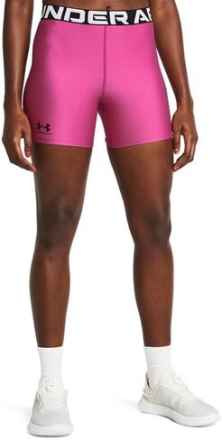 شورت متوسط ​​الطول من Under Armour HeatGear Authentics أسود/أبيض XS (الولايات المتحدة 0-2) in Saudi Arabia