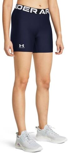 شورت متوسط ​​الطول من Under Armour HeatGear Authentics أسود/أبيض XS (الولايات المتحدة 0-2) in Saudi Arabia