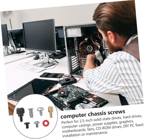 Amosfun 1Set Computer Screw Kit Reusable Countersunk Head Screws for Computer Repair Including Thumb Screws Standoffs and Fan Screws for Hard Drives and Cases in Saudi Arabia