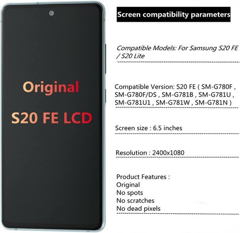 6.5 "الأصلي لـ Samsung Galaxy S20 Fe G780F G78F/DS G780G G780G/DS LCD SCREEN in Kuwait