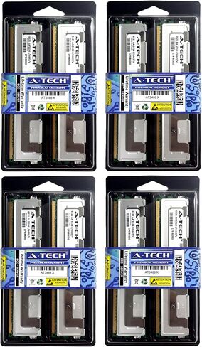 A-Tech 32GB (8x4GB) مجموعة خادم لـ Dell PowerEdge 1900 1950 1950 III 1955 2900 2900 III 2950 2950 III M600 R900 SC1430 T110 Powervault NF500 NF600 PC2-5300 DDR2 DIMM DIMM بالكامل ذاكرة RAM بالكامل in Saudi Arabia