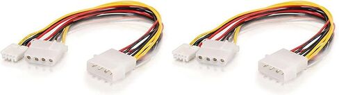 C2G 03164 One 5.25 Inch to One 3.5 Inch with One 5.25 Inch Internal Power Y-Cable, Multi-Color (10 Inch) (Pack of 2) in Kuwait