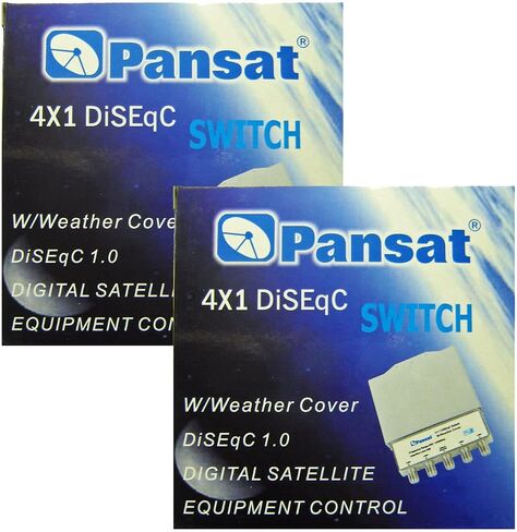 2 Pack - Pansat 4x1 Diseqc 2.0 FTA التبديل مع غطاء الطقس in Kuwait