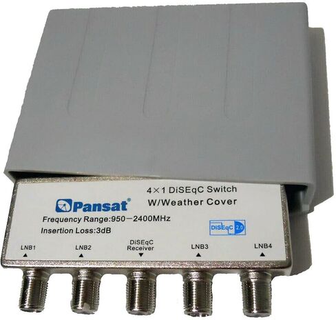 2 Pack - Pansat 4x1 Diseqc 2.0 FTA التبديل مع غطاء الطقس in Kuwait
