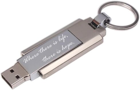 Custom Metal Rotating USB Flash Drive Keychain Memory Stick Engraved Free 16GB in Saudi Arabia
