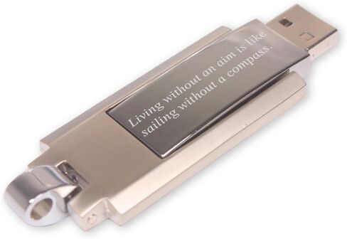 Custom Metal Rotating USB Flash Drive Keychain Memory Stick Engraved Free 16GB in Saudi Arabia