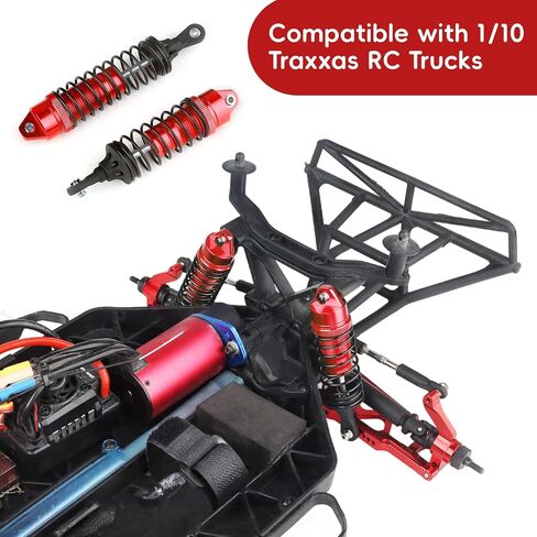 Shocks Aluminum Threaded Absorber Damper Upgrades Parts Accessories for 1/10 Traxxas Slash 4x4 Rustler 4X4 VXL Stampede 4X4 Hoss 4X4 Replace 5862 (Gray) in Saudi Arabia