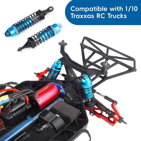 Shocks Aluminum Threaded Absorber Damper Upgrades Parts Accessories for 1/10 Traxxas Slash 4x4 Rustler 4X4 VXL Stampede 4X4 Hoss 4X4 Replace 5862 (Gray) in Kuwait