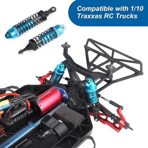 Shocks Aluminum Threaded Absorber Damper Upgrades Parts Accessories for 1/10 Traxxas Slash 4x4 Rustler 4X4 VXL Stampede 4X4 Hoss 4X4 Replace 5862 (Gray) in Kuwait
