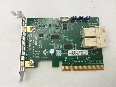 Supermicro AOC-SLG3-2E4R NVME AOC بطاقة ، LP القياسية ، 2 منافذ NVME الداخلية ، x4 لكل منفذ ، Gen-3 in Saudi Arabia