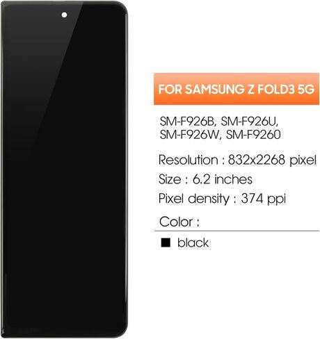 incell for samsung galaxy z loved3 استبدال الشاشة لـ samsung z lold 3 lcd display sm-f926b f926u f926w lcd screen marce touch repress part upter small stare (وليس بصمة) in Saudi Arabia