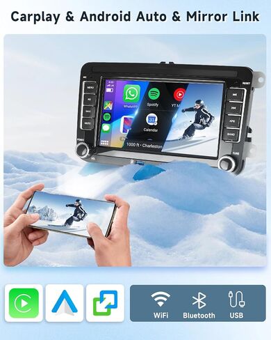 ستيريو سيارة Android لصالح VW Volkswagen Jettle Beetle Tiguan Touran Seat Golf Passat EOS 2+64G مع Carplay Android Auto ، 7 '' الشاشة التي تعمل باللمس بلوتوث GPS WiFi Link FM EQ camera camera swc in Kuwait