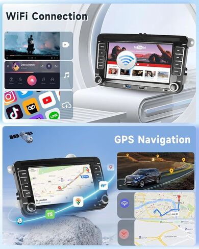 ستيريو سيارة Android لصالح VW Volkswagen Jettle Beetle Tiguan Touran Seat Golf Passat EOS 2+64G مع Carplay Android Auto ، 7 '' الشاشة التي تعمل باللمس بلوتوث GPS WiFi Link FM EQ camera camera swc in Kuwait