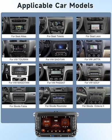 ستيريو سيارة Android لصالح VW Volkswagen Jettle Beetle Tiguan Touran Seat Golf Passat EOS 2+64G مع Carplay Android Auto ، 7 '' الشاشة التي تعمل باللمس بلوتوث GPS WiFi Link FM EQ camera camera swc in Kuwait