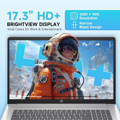 HP 17.3 جهاز كمبيوتر محمول من الشاشة التي تعمل باللمس للأعمال التجارية والطالب-17.3 HD + 250-nits عرض • AMD Ryzen 5 7530U • 64GB RAM + 2TB SSD • Windows 11 Pro in Saudi Arabia