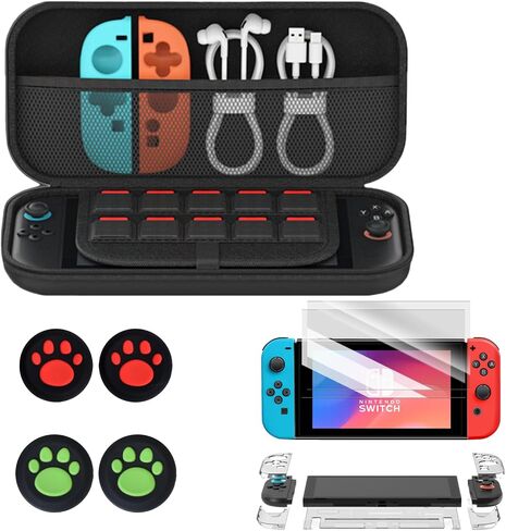 مجموعة الملحقات الواقية لـ Nintendo Switch 2 (2025) ، علبة قذيفة تقسيم شفافة ، حقيبة حمل السفر ، واقيات الشاشة و GRIPs للإبهام لوحدة Switch2 in Saudi Arabia