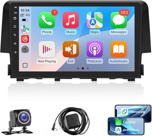 Android Car Stereo 2016 2017 2018 2019 2020 2021 Honda Civic Radio Apple Carplay Android Auto Auto 9 بوصة شاشة تعمل باللمس لشاشة Civic Car مع GPS Navigation Bluetooth 5G WiFi Camera Camera SWC SWC in Saudi Arabia