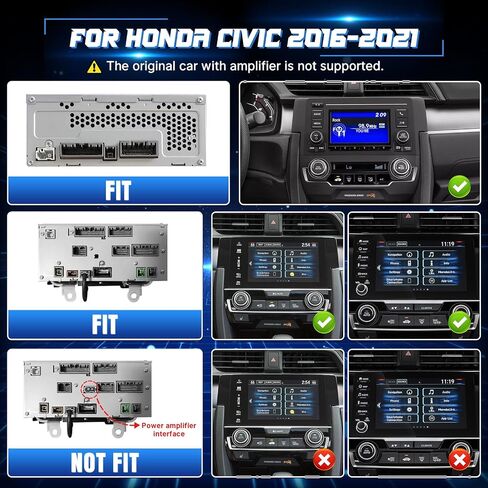 Android Car Stereo 2016 2017 2018 2019 2020 2021 Honda Civic Radio Apple Carplay Android Auto Auto 9 بوصة شاشة تعمل باللمس لشاشة Civic Car مع GPS Navigation Bluetooth 5G WiFi Camera Camera SWC SWC in Saudi Arabia