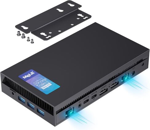 MeLE Overclock X5 Core i5-12450H (8C/12T, up to 4.4GHz) Ultrathin Mini PC 32GB DDR4 512GB SSD, Mini Desktop Computer with 2x HDMI + 2x USB-C 4K Quad Display, Dual LAN 1G+ 2.5G LAN, 2.4/5GHz WiFi BT5.2 in Kuwait