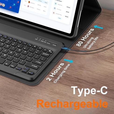 D DINGRICH Keyboard Case for iPad Air 13 inch (M2) 2024, Smart Folio Cover with Pencil Holder, Rechargeable, Magnetic Wireless Keyboard for iPad Air 13", Only Compatible with Model A2898/A2899/A2900 in Kuwait