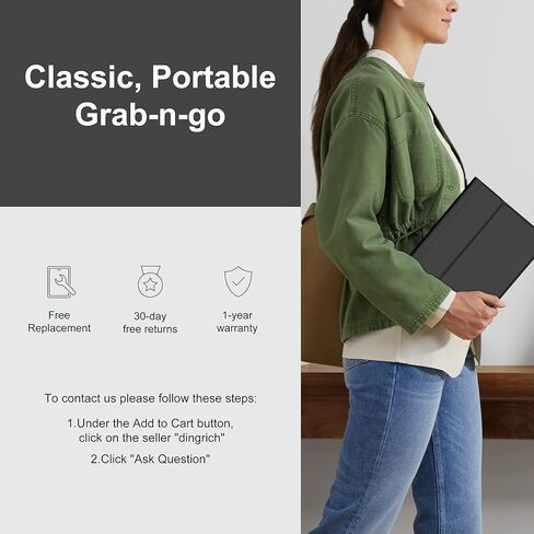 D DINGRICH Keyboard Case for iPad Air 13 inch (M2) 2024, Smart Folio Cover with Pencil Holder, Rechargeable, Magnetic Wireless Keyboard for iPad Air 13", Only Compatible with Model A2898/A2899/A2900 in Kuwait