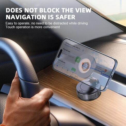 Magnetic Suction Phone Holders for Your Car, 360°Adjustable Magnetic Car Phone Holder，Suction Cup Phone Mount for Your Car/Gym/Mirror,Phone Car Mount Compatible iPhone & Android(Black) in Saudi Arabia
