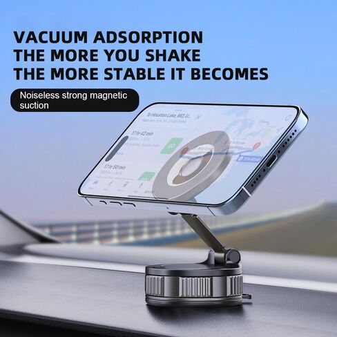 Magnetic Suction Phone Holders for Your Car, 360°Adjustable Magnetic Car Phone Holder，Suction Cup Phone Mount for Your Car/Gym/Mirror,Phone Car Mount Compatible iPhone & Android(Black) in Saudi Arabia