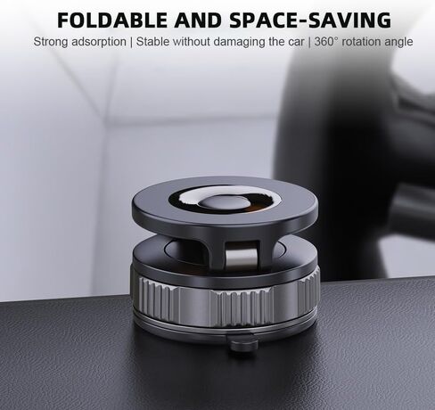 Magnetic Suction Phone Holders for Your Car, 360°Adjustable Magnetic Car Phone Holder，Suction Cup Phone Mount for Your Car/Gym/Mirror,Phone Car Mount Compatible iPhone & Android(Black) in Saudi Arabia