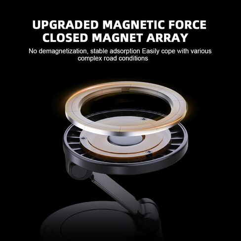 Magnetic Suction Phone Holders for Your Car, 360°Adjustable Magnetic Car Phone Holder，Suction Cup Phone Mount for Your Car/Gym/Mirror,Phone Car Mount Compatible iPhone & Android(Black) in Saudi Arabia