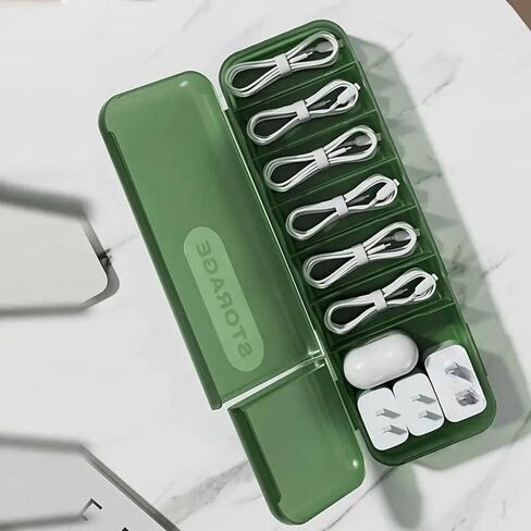 Cable Organizer Storage Box, Desktop Cable Management Box with Switch, Power Cord Organizer for Office, Home,Desk Accessories Storage Stationery Supplies（Green） in Saudi Arabia