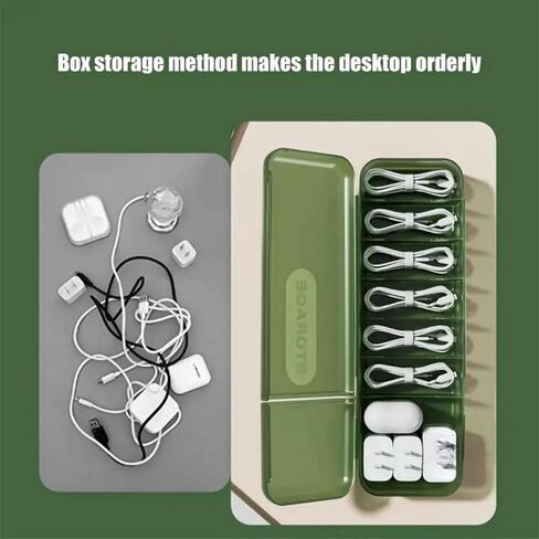 Cable Organizer Storage Box, Desktop Cable Management Box with Switch, Power Cord Organizer for Office, Home,Desk Accessories Storage Stationery Supplies（Green） in Saudi Arabia