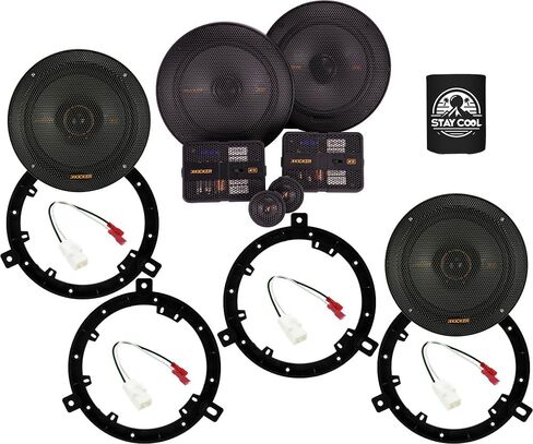 KICKER Speakers 6.75 inch for Jeep Wrangler JK 2018 Upgrade Kit - 2 Pairs of KS Series with Adapters and Harness, Car Audio Front Dash and Rear Overhead KSS670, 51KSS6704 & KSC670, 51KSC6704 in Saudi Arabia