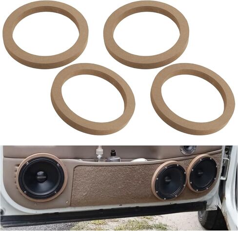 4pcs 6.5 مكبر صوت فاصل للأخشاب ، محول مكبر صوت الأبواب العملي لتوفير تأثيرات رهيبة الاهتزاز ، وملحقات السيارات الأساسية ، محول مكبرات الصوت 6.5 بوصة سيارات سيارات in Kuwait