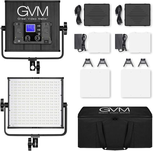 GVM 50RS RGB LED Video Light, 50W Video Lighting Kit with APP Control, 360°Full Color Led Panel Light for Gaming, Streaming, Youtube, Webex, Broadcasting, Web Conference, Aluminum Alloy Shell, CRI 97 in Saudi Arabia