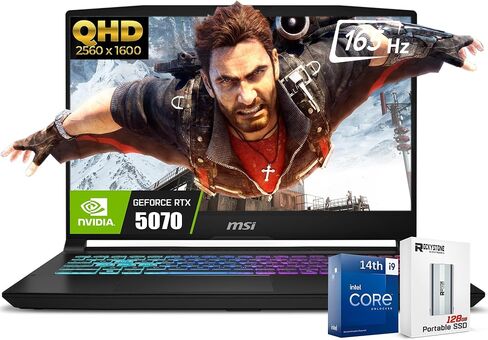 MSI KATANA HX Gaming Maming Captop ، 15.6 "165Hz QHD+ Display IPS ، 24-Core I9-14900HX (حتى 5.8 GHz ، Geforce RTX 5070 ، AI & VR Ready ، Copilot+ PC ، RGB Backlit Keyboard ، Win11 ، Black (64GB DDR5 RAM | 4TB SSD) in Saudi Arabia
