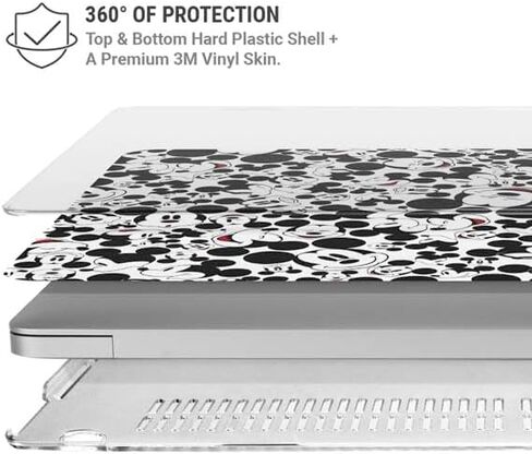 Skinit Laptop Case Plus Skin Compatible with MacBook Air 15in (2023) - Officially Licensed Disney Mickey Mouse Face Pattern Design in Saudi Arabia