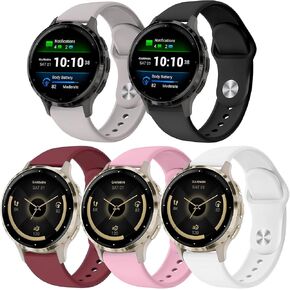 Silicone Watch Bands for Garmin Venu 3S/Vivoactive 4S/Venu 2S/Vivomove 3S, Soft Sport 18mm Waterproof Replacement Wristband Strap for Garmin Forerunner 255s/265S in Kuwait