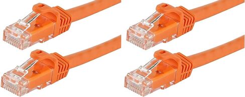 كابل مونوبرايس Cat5e إيثرنت باتش - 10 قدم - برتقالي | Snagless RJ45، مجدولة، 350 ميجا هرتز، UTP، سلك نحاسي نقي، 24AWG - سلسلة Flexboot in Kuwait
