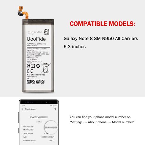 UooFide for Galaxy S8 Battery Replacement, Compatible with Samsung Galaxy S8 SM-G950 All Carriers EB-BG950ABA EB-BG950ABE with Professional Repair Tools Kit in Kuwait