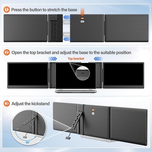 T2 pro Laptop Screen Extender Portable Monitor + H5-M Video Signal Conversion Cable in Saudi Arabia